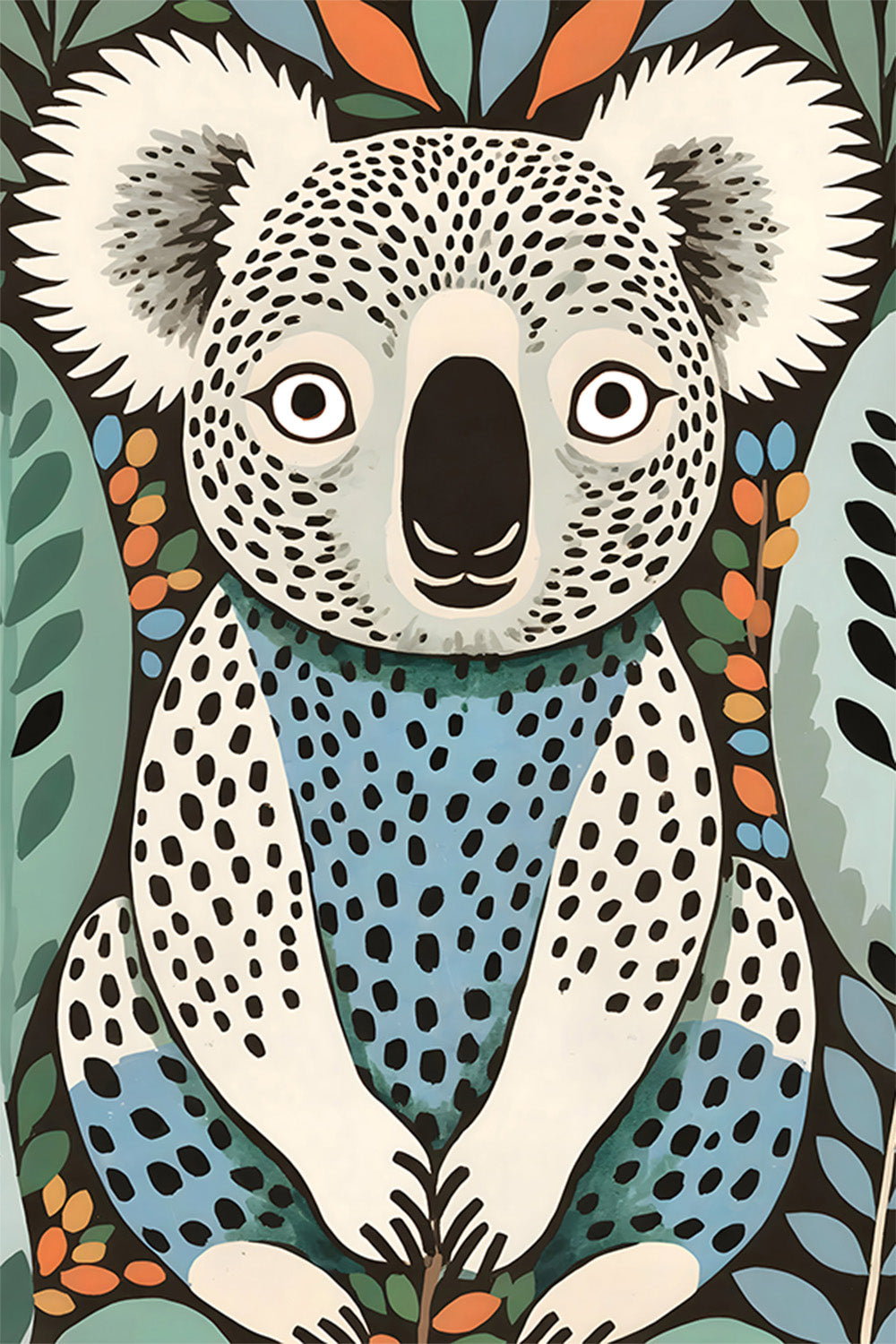 wall-art-print-canvas-poster-framed-Spotted Koala In The Gumleaf Grove Wildlife Animals Forest-1