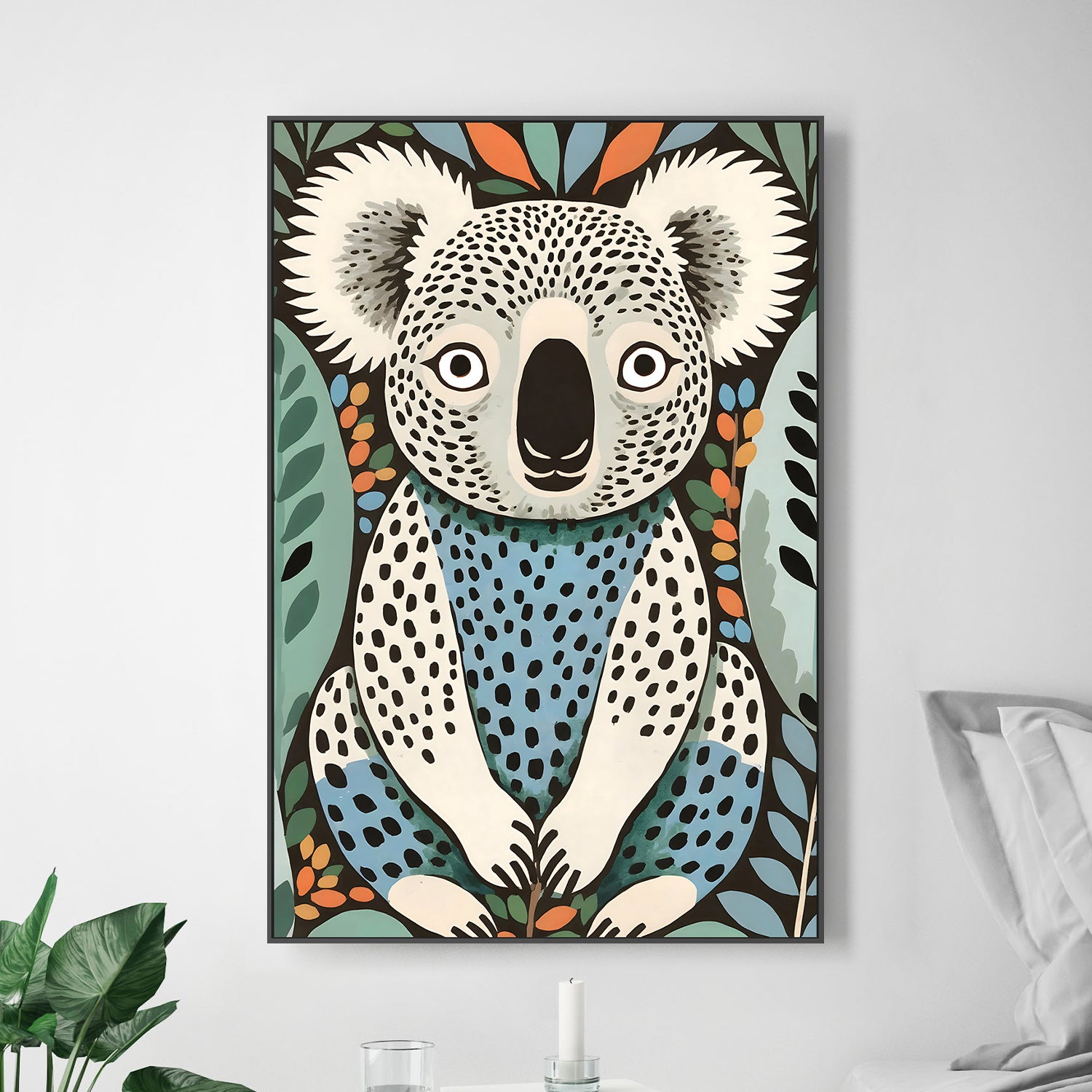 wall-art-print-canvas-poster-framed-Spotted Koala In The Gumleaf Grove Wildlife Animals Forest-2