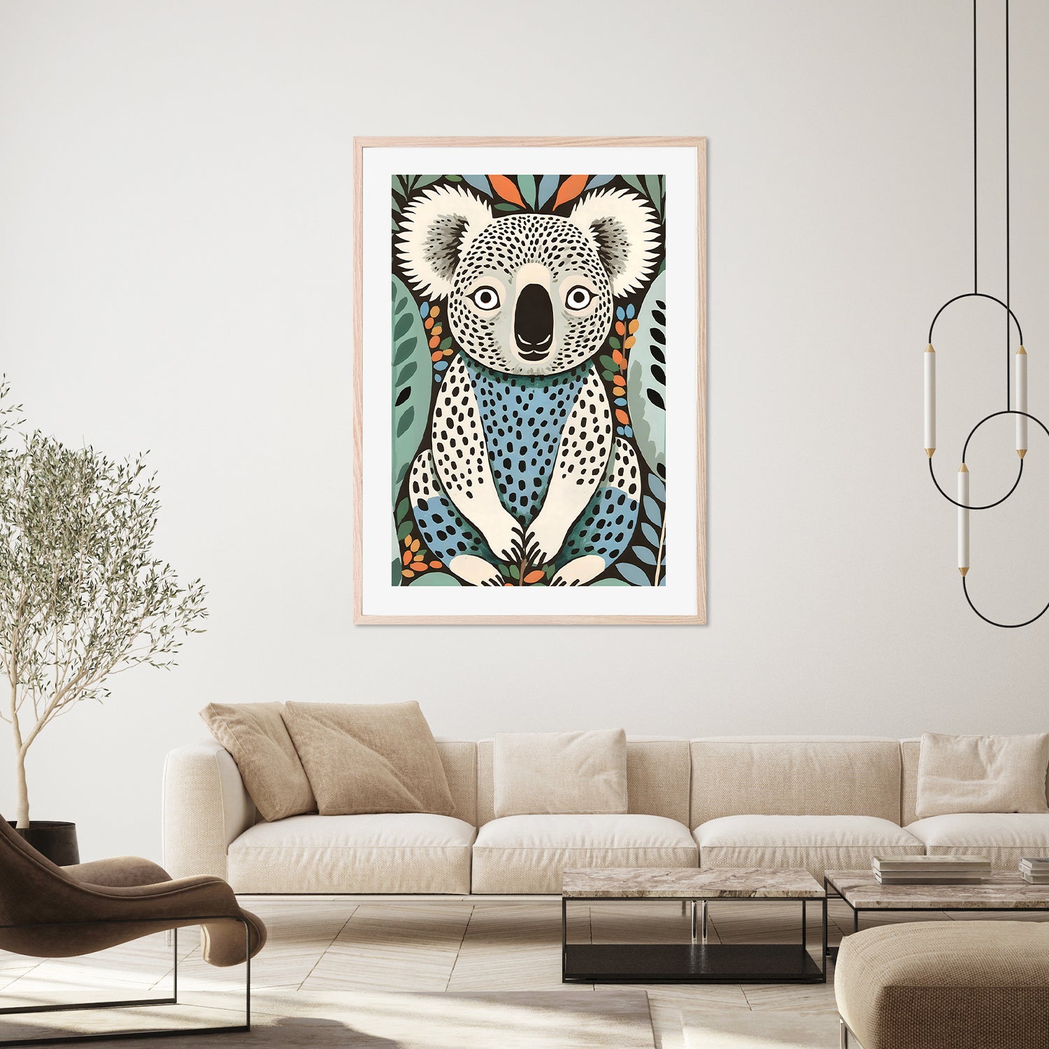 wall-art-print-canvas-poster-framed-Spotted Koala In The Gumleaf Grove Wildlife Animals Forest-8