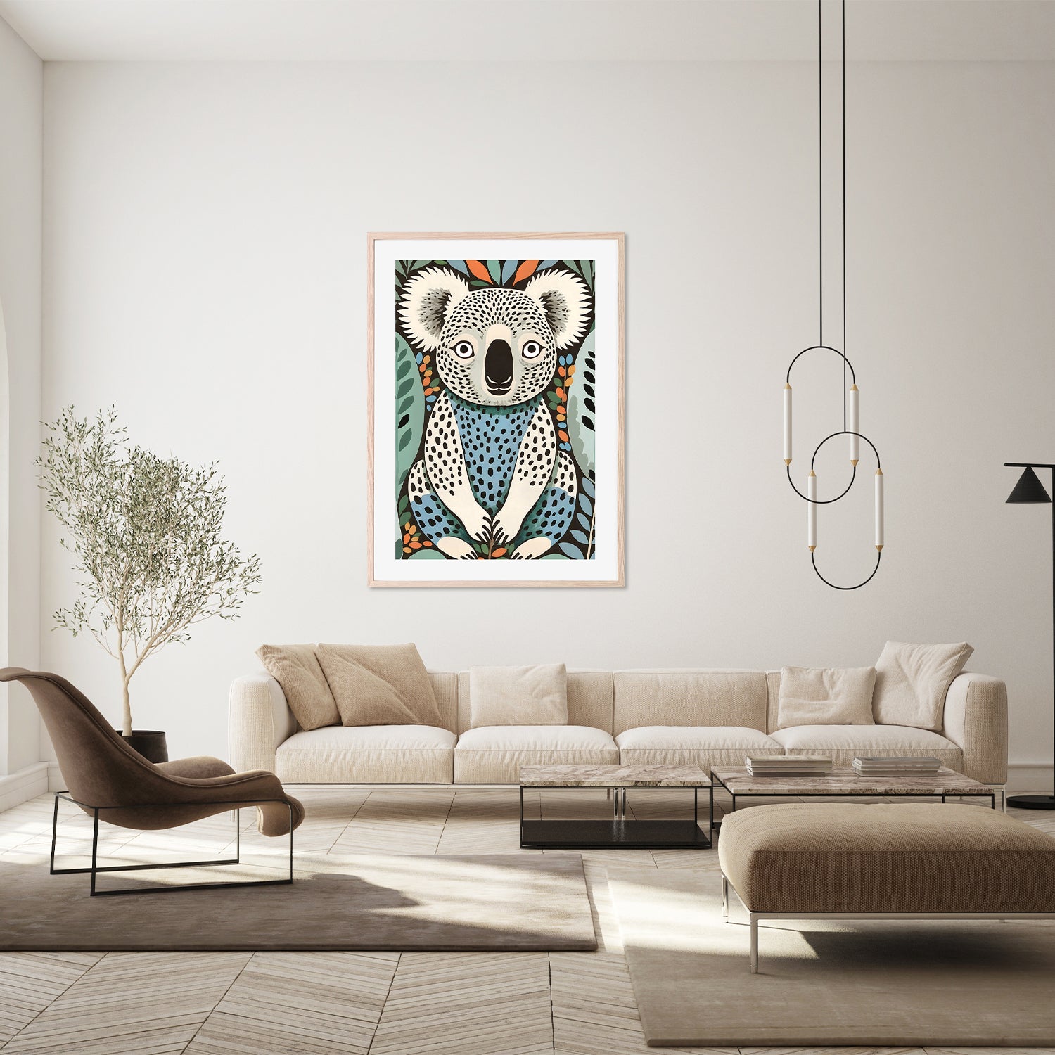 wall-art-print-canvas-poster-framed-Spotted Koala In The Gumleaf Grove Wildlife Animals Forest-9