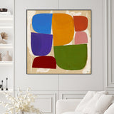 wall-art-print-canvas-poster-framed-Square Abstract Colourful Composition Modern Style , By Marco Marella-2