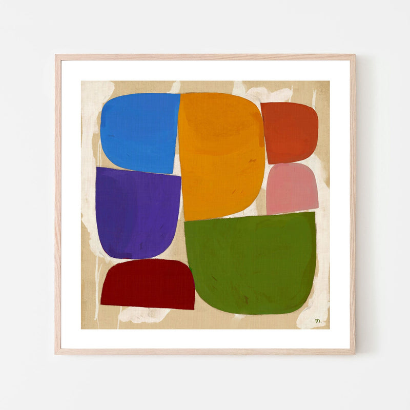 wall-art-print-canvas-poster-framed-Square Abstract Colourful Composition Modern Style , By Marco Marella-6