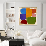 wall-art-print-canvas-poster-framed-Square Abstract Colourful Composition Modern Style , By Marco Marella-7