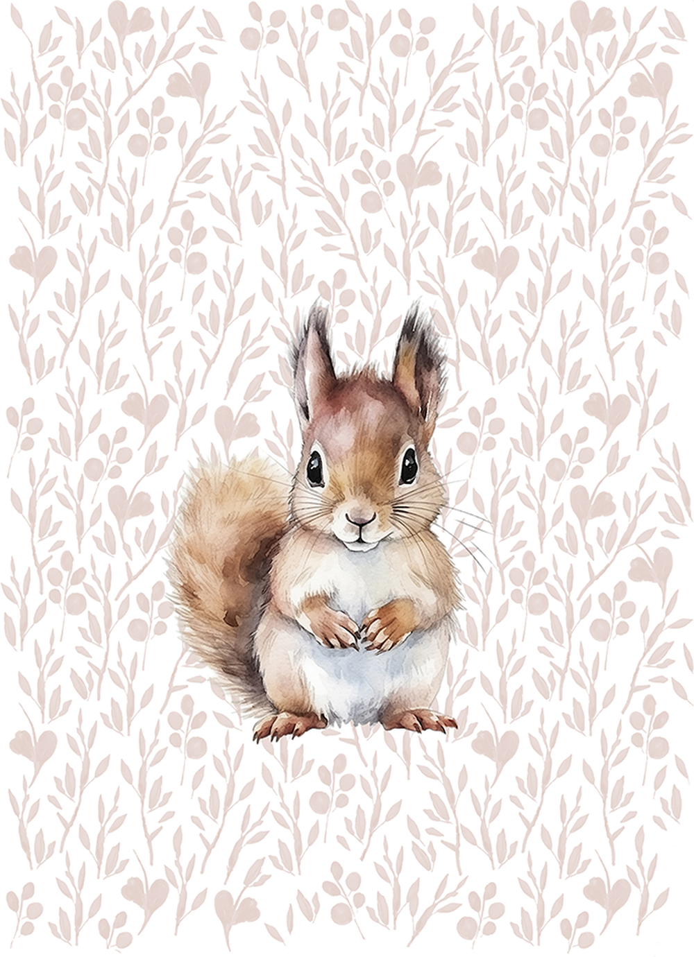 wall-art-print-canvas-poster-framed-Squirrel Pattern , By At Viv Home Prints-1