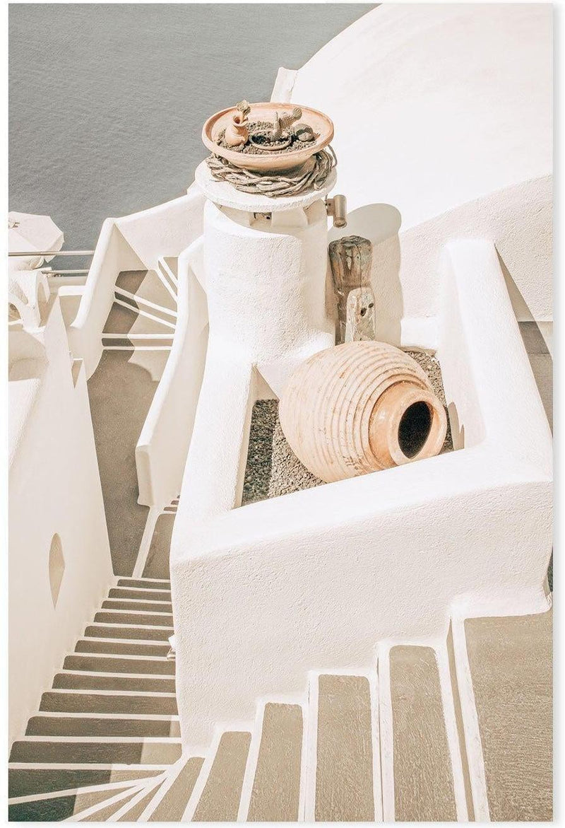 Steps To The Sea, Santorini Greece-Gioia-Prints-Framed-Canvas-Poster-GIOIA-WALL-ART