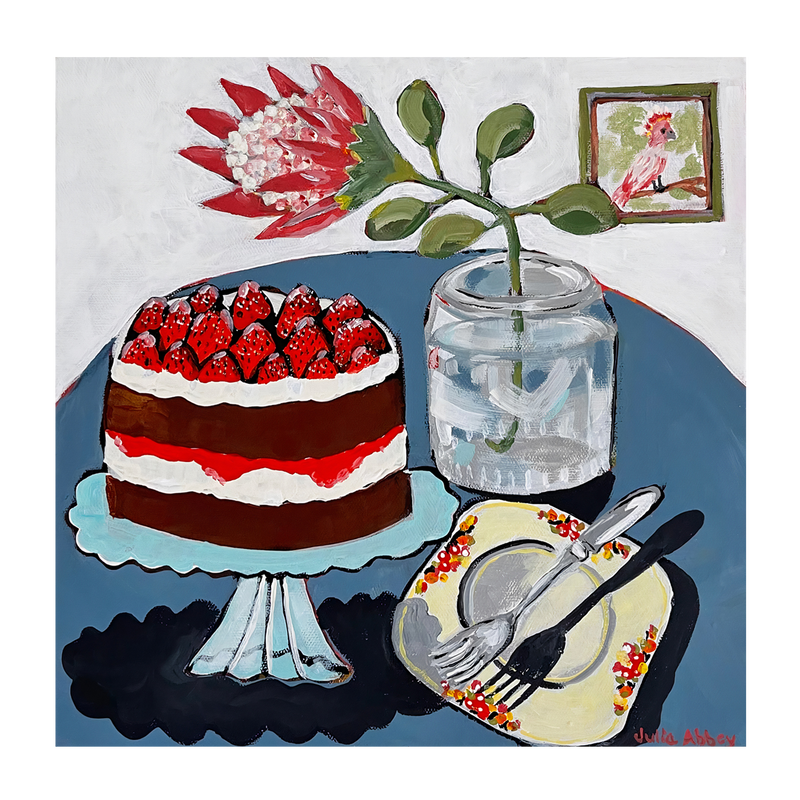 wall-art-print-canvas-poster-framed-Strawberries And Cream , By Julia Abbey-1