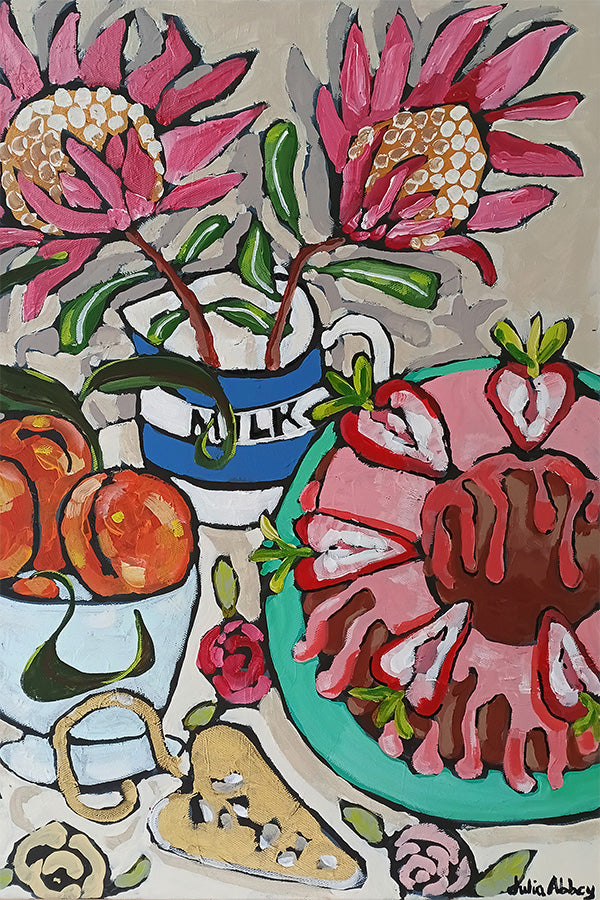 wall-art-print-canvas-poster-framed-Strawberry Bundt Cake-1