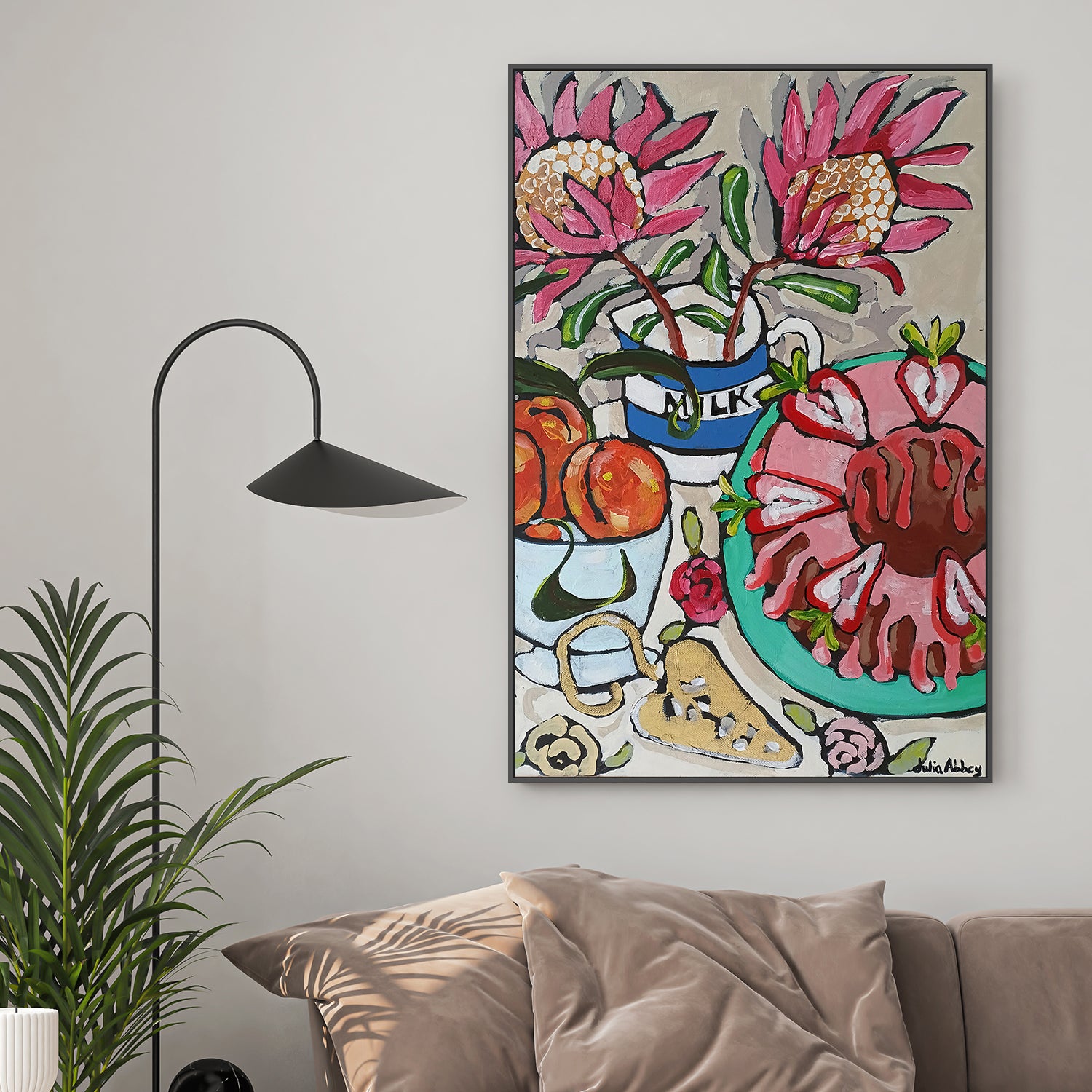 wall-art-print-canvas-poster-framed-Strawberry Bundt Cake-2