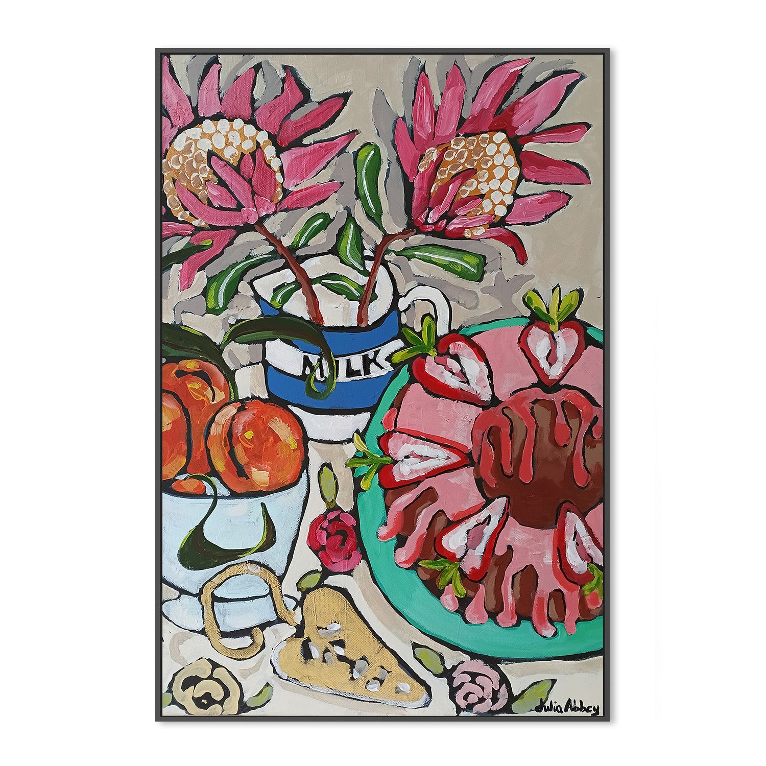 wall-art-print-canvas-poster-framed-Strawberry Bundt Cake-3