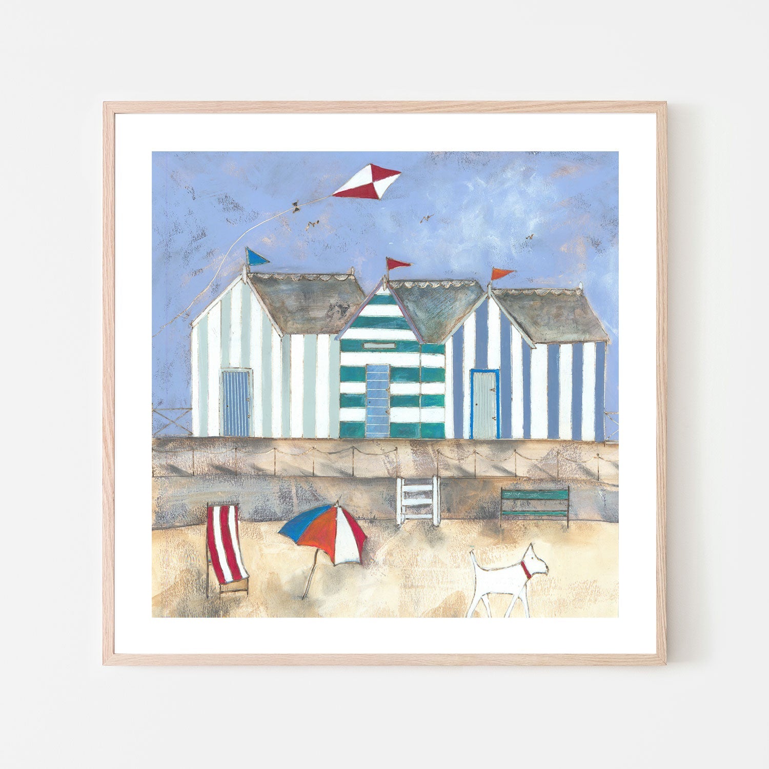 wall-art-print-canvas-poster-framed-Striped Beach Huts , By Louise O'Hara-6