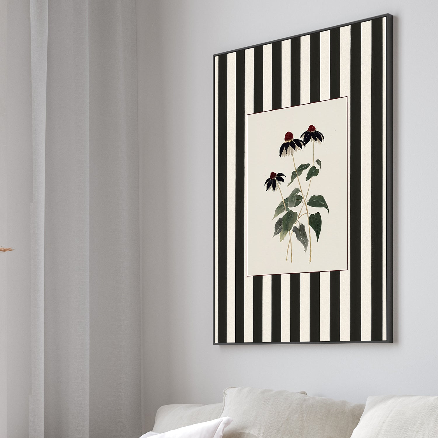 wall-art-print-canvas-poster-framed-Striped Flower-2