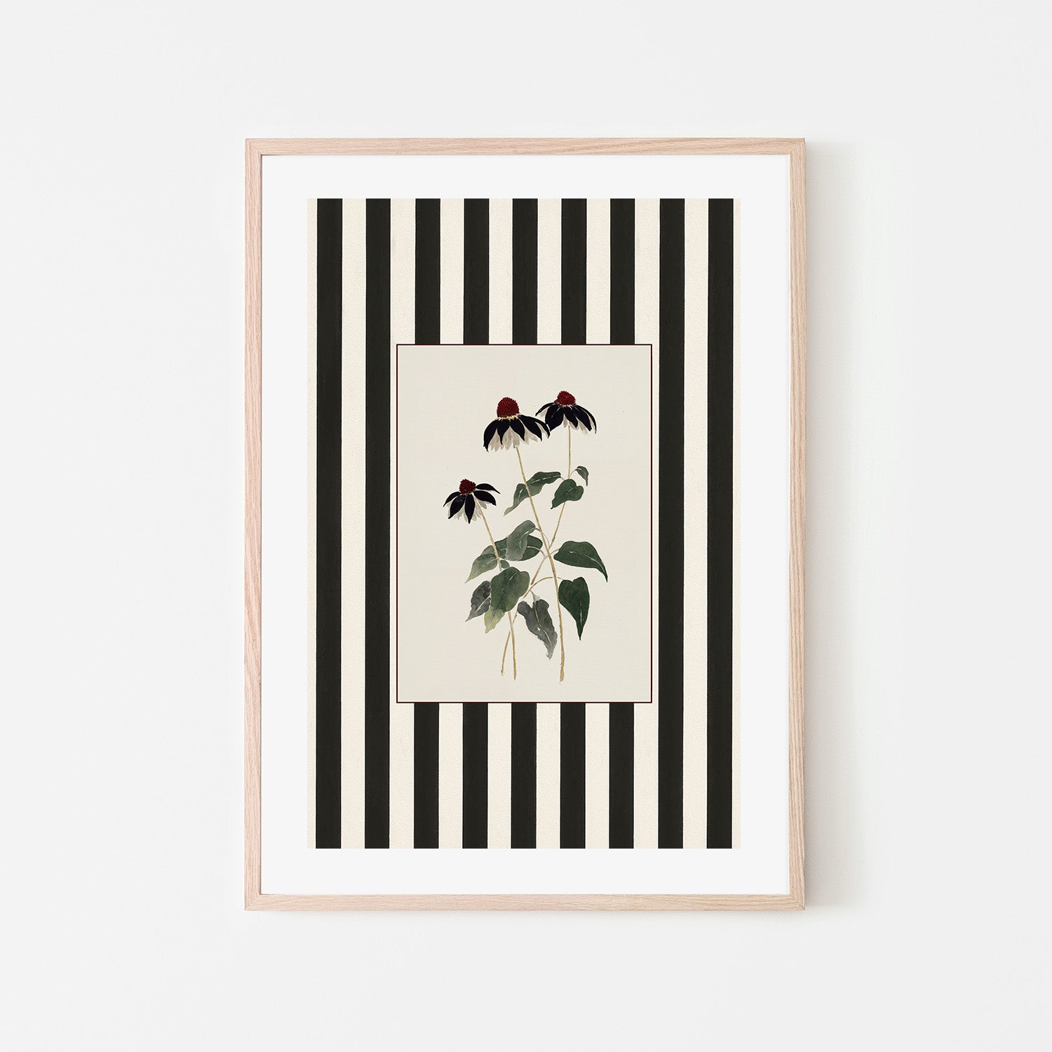 wall-art-print-canvas-poster-framed-Striped Flower-6