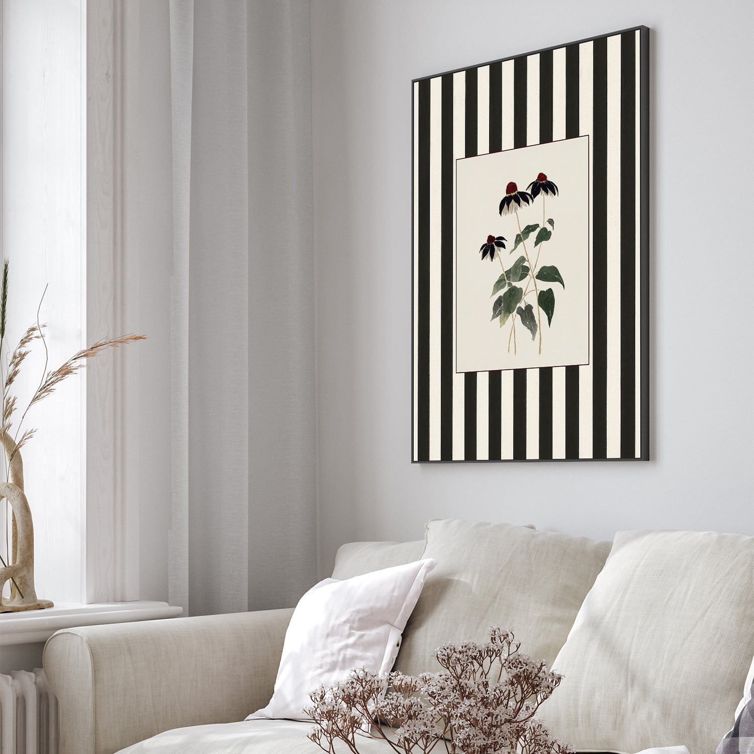 wall-art-print-canvas-poster-framed-Striped Flower-7
