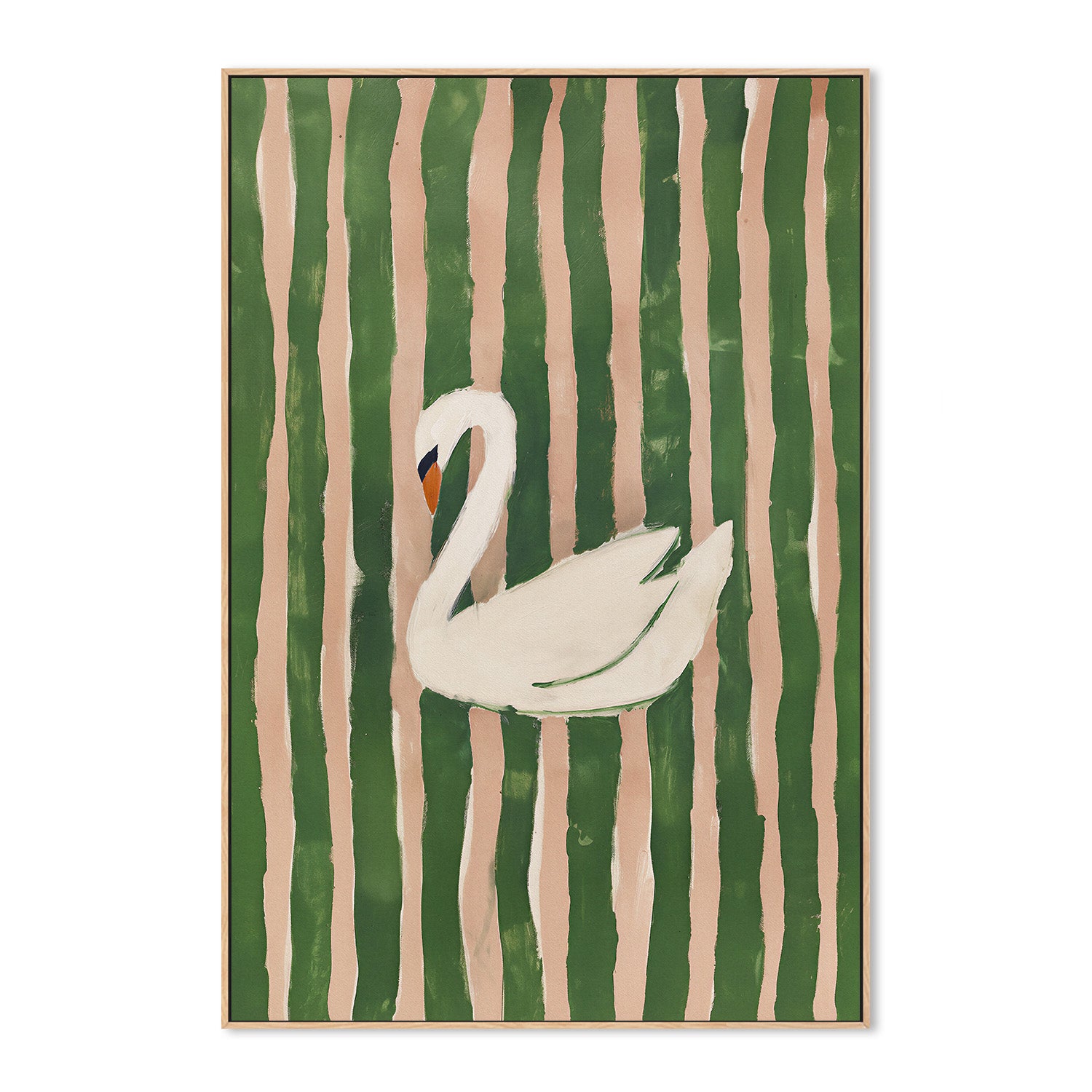 wall-art-print-canvas-poster-framed-striped swan-4