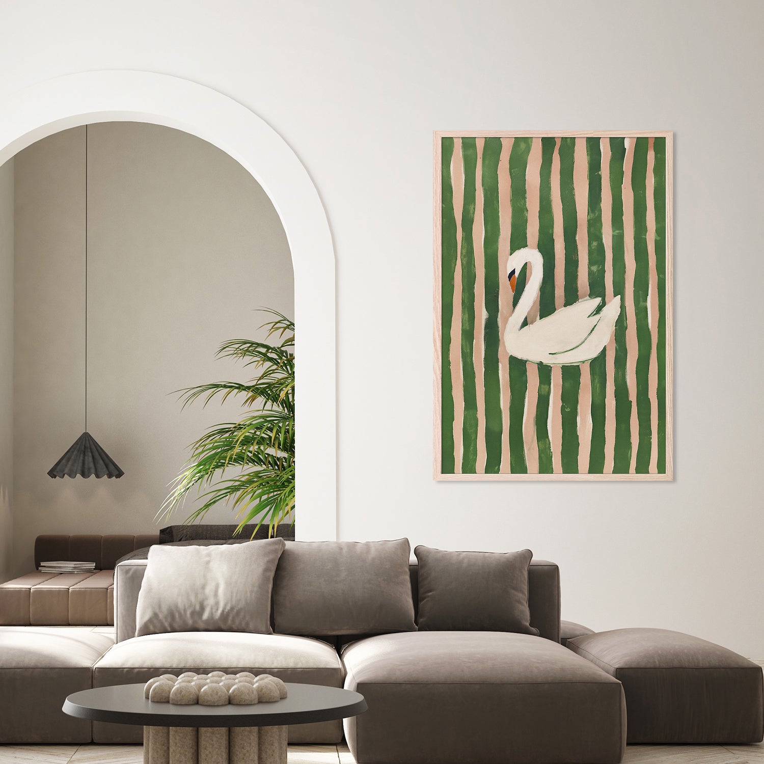 wall-art-print-canvas-poster-framed-striped swan-8