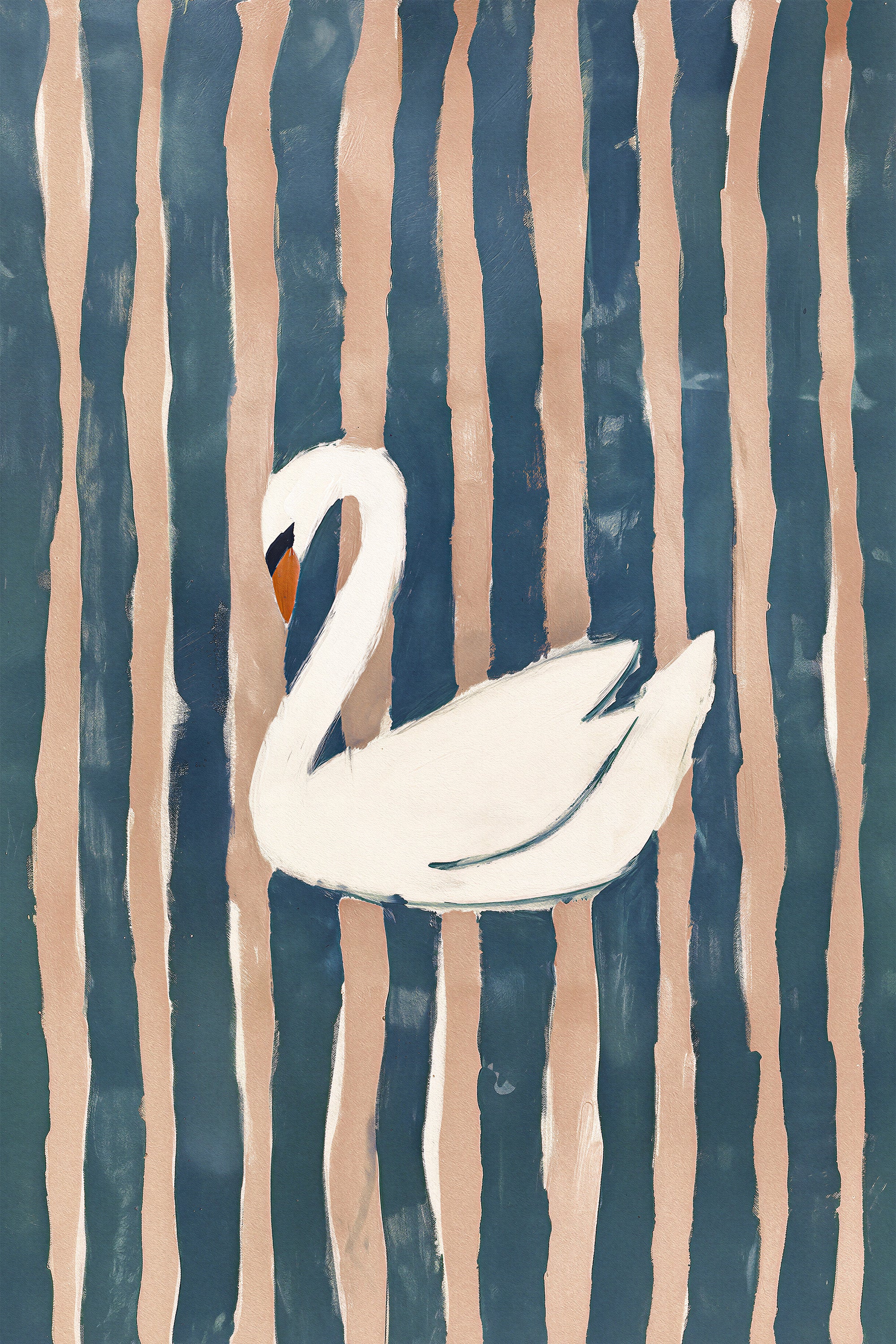 wall-art-print-canvas-poster-framed-Striped Swan, Style B-1