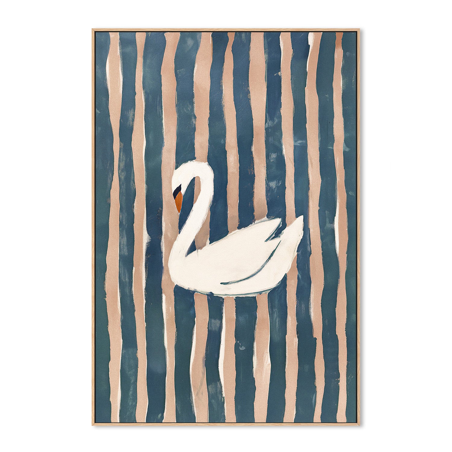 wall-art-print-canvas-poster-framed-Striped Swan, Style B-4