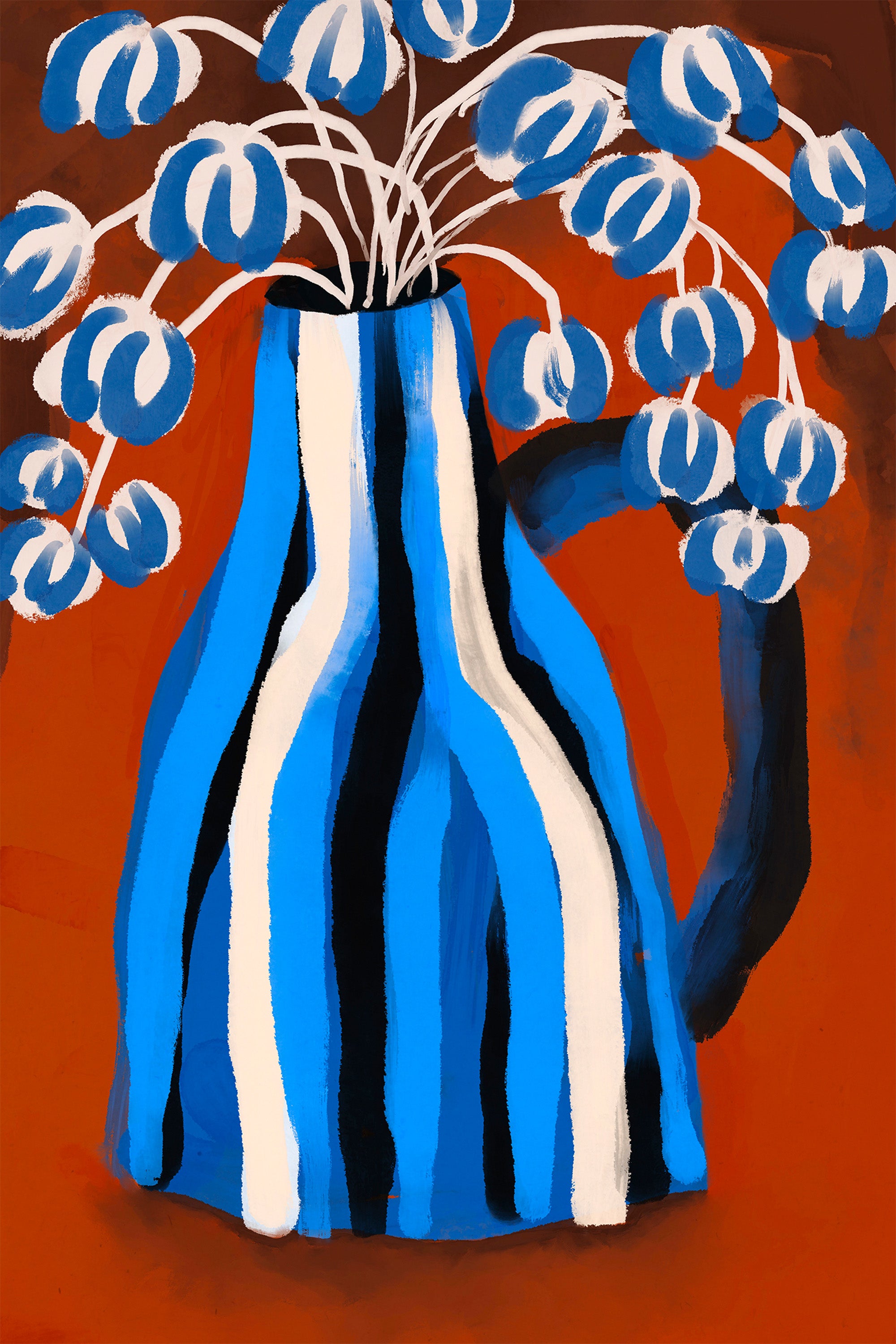 wall-art-print-canvas-poster-framed-Striped Vase Blooms-1