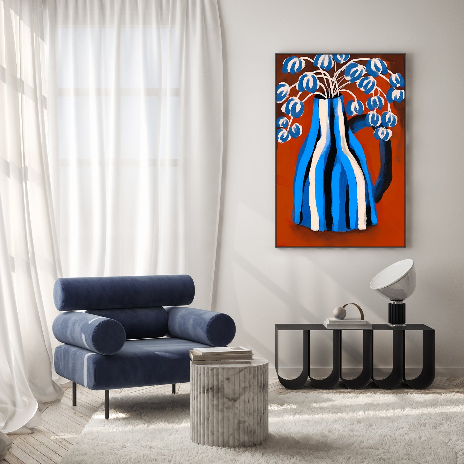 wall-art-print-canvas-poster-framed-Striped Vase Blooms-8