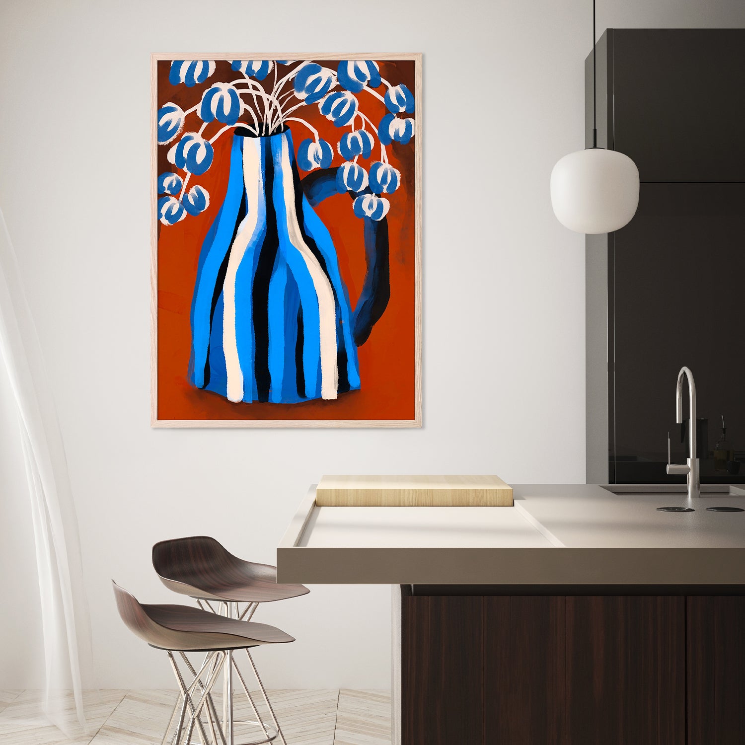 wall-art-print-canvas-poster-framed-Striped Vase Blooms-9