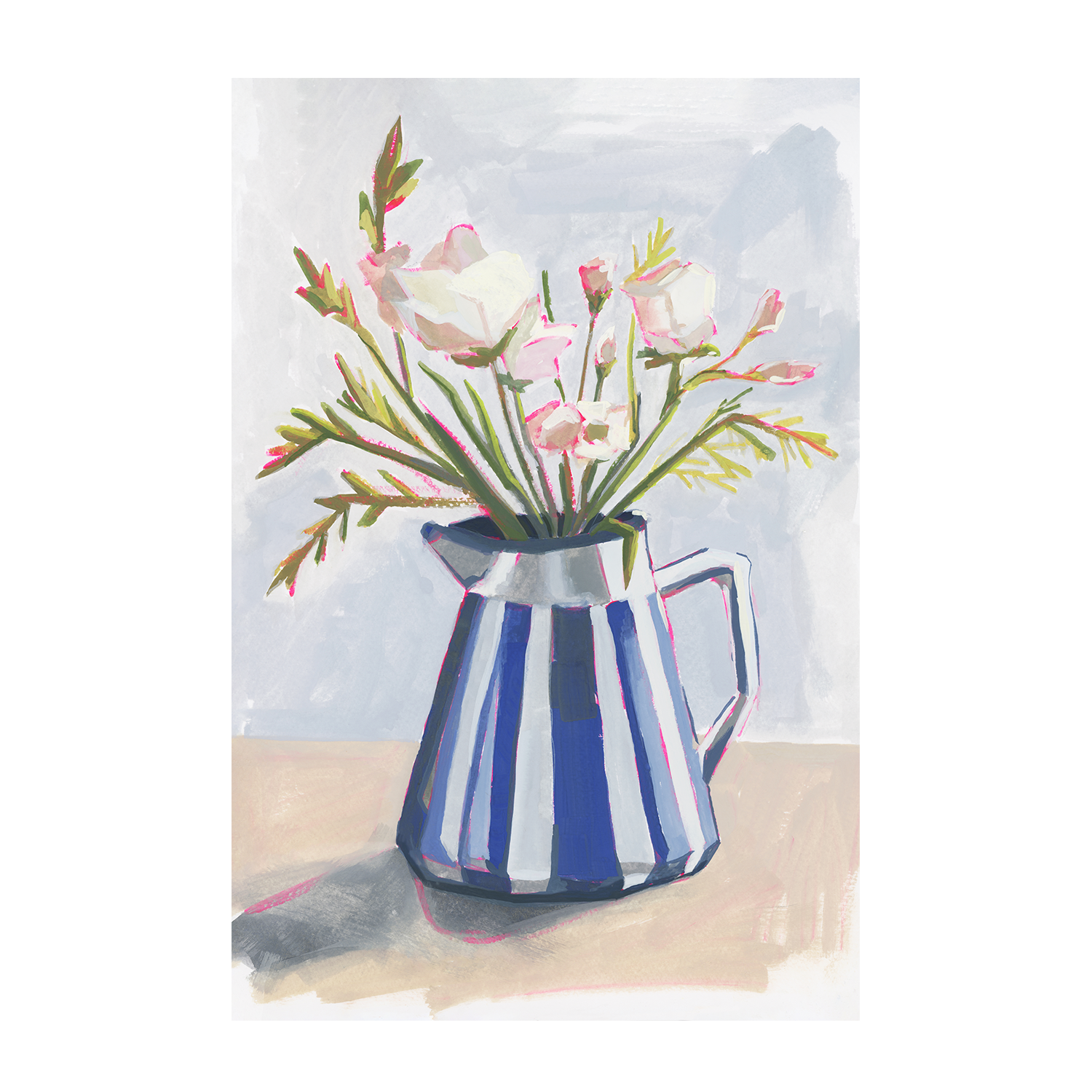 wall-art-print-canvas-poster-framed-Striped Vase, Style A & B, Set Of 2 , By Lucrecia Caporale-8