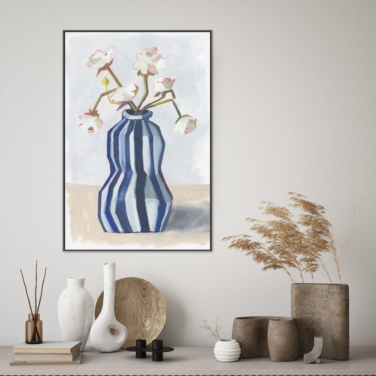 wall-art-print-canvas-poster-framed-Striped Vase, Style B , By Lucrecia Caporale-7