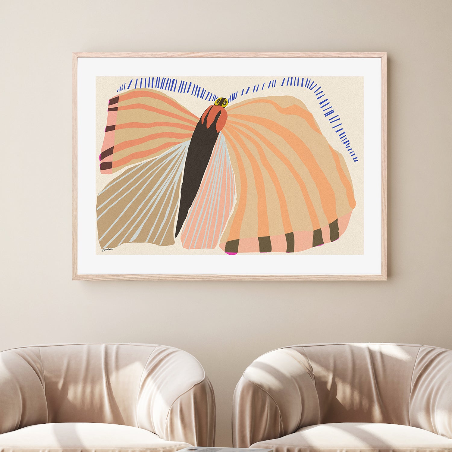 wall-art-print-canvas-poster-framed-Stripped Butterfly-8