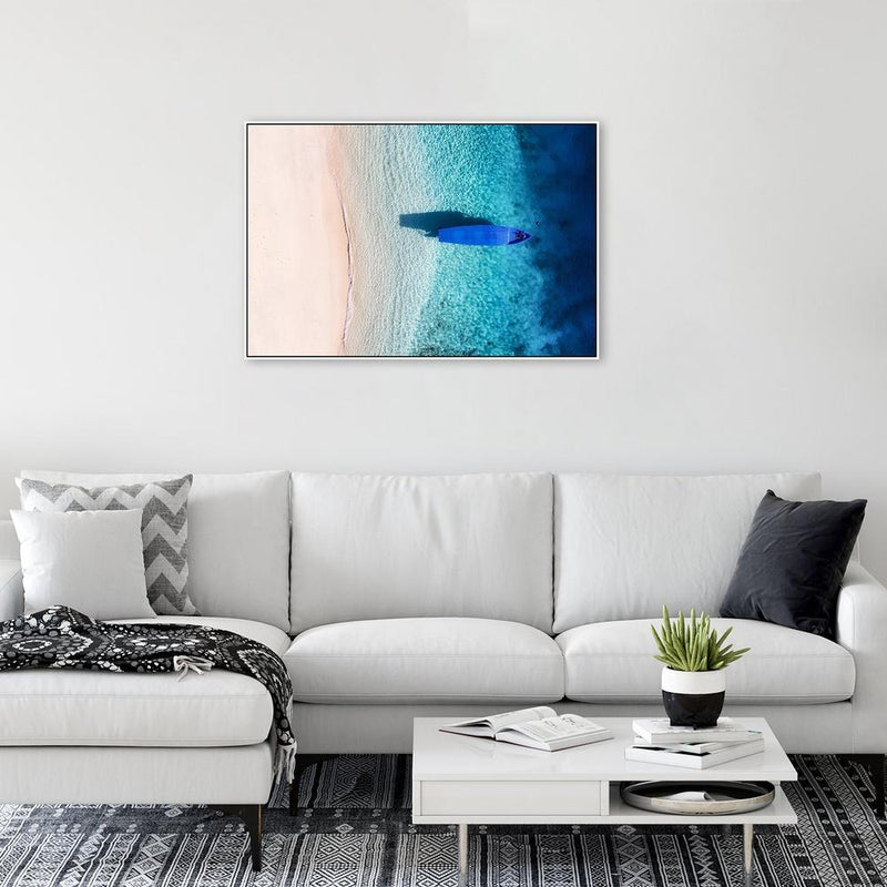 wall-art-print-canvas-poster-framed-Stunning Shoreline And Blue Sea, Style A, Landscape-by-Gioia Wall Art-Gioia Wall Art
