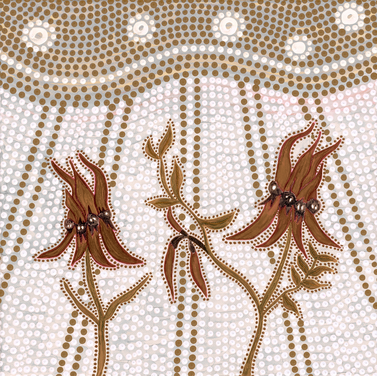 wall-art-print-canvas-poster-framed-Sturts Desert Peas, Muted Tone , By Domica Hill-1