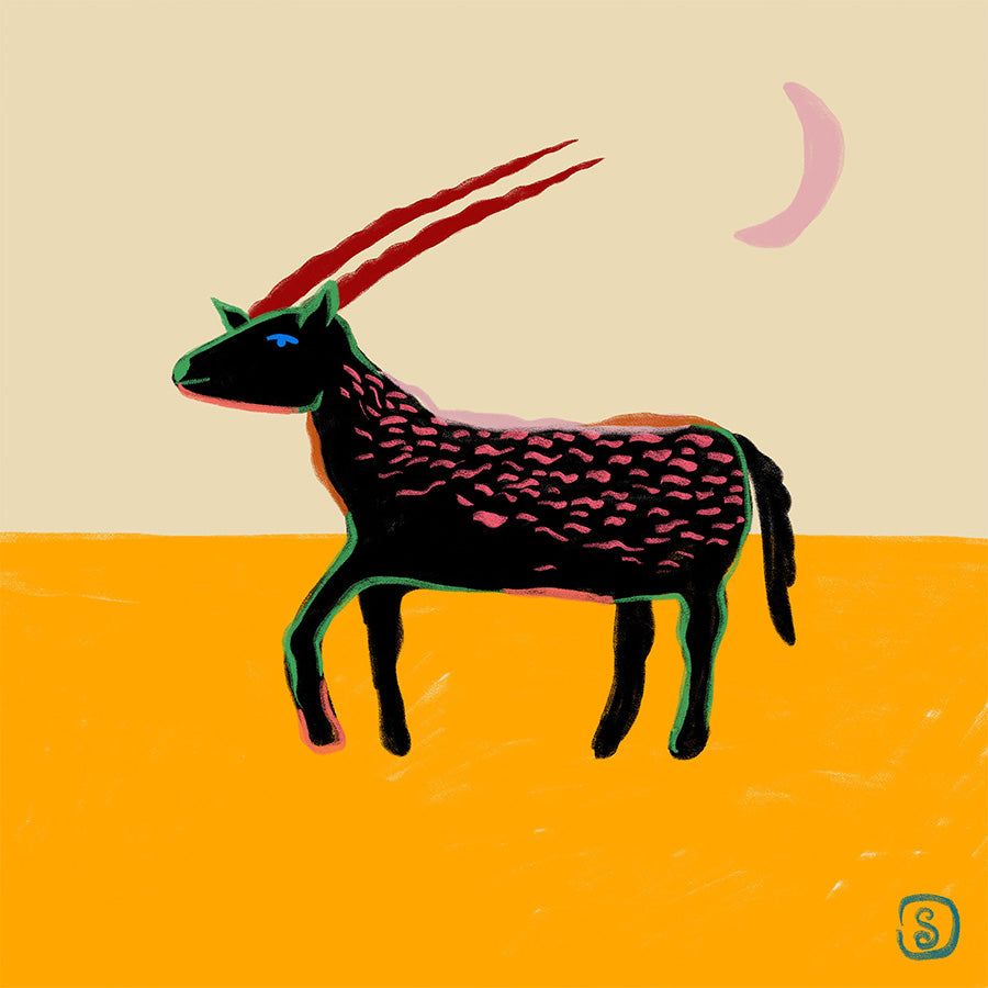 wall-art-print-canvas-poster-framed-Stylized Animal With Vibrant Colors-1