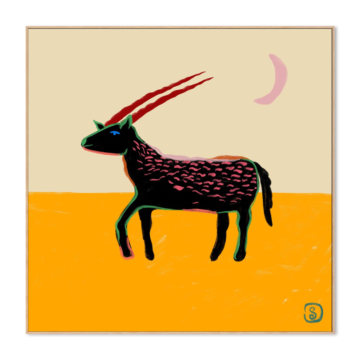 wall-art-print-canvas-poster-framed-Stylized Animal With Vibrant Colors-4