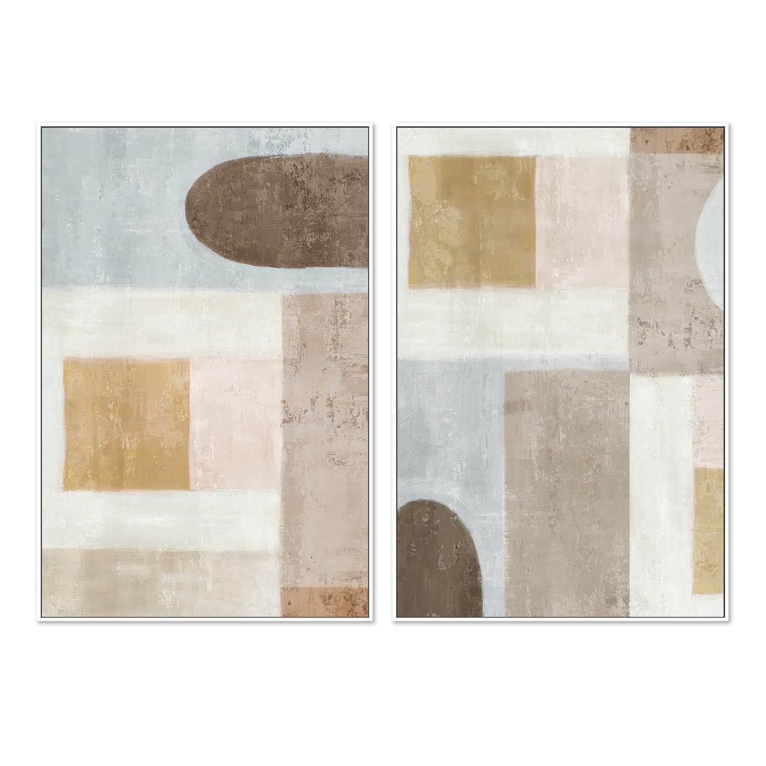 wall-art-print-canvas-poster-framed-Subtle Drift, Style A & B, Set Of 2-5