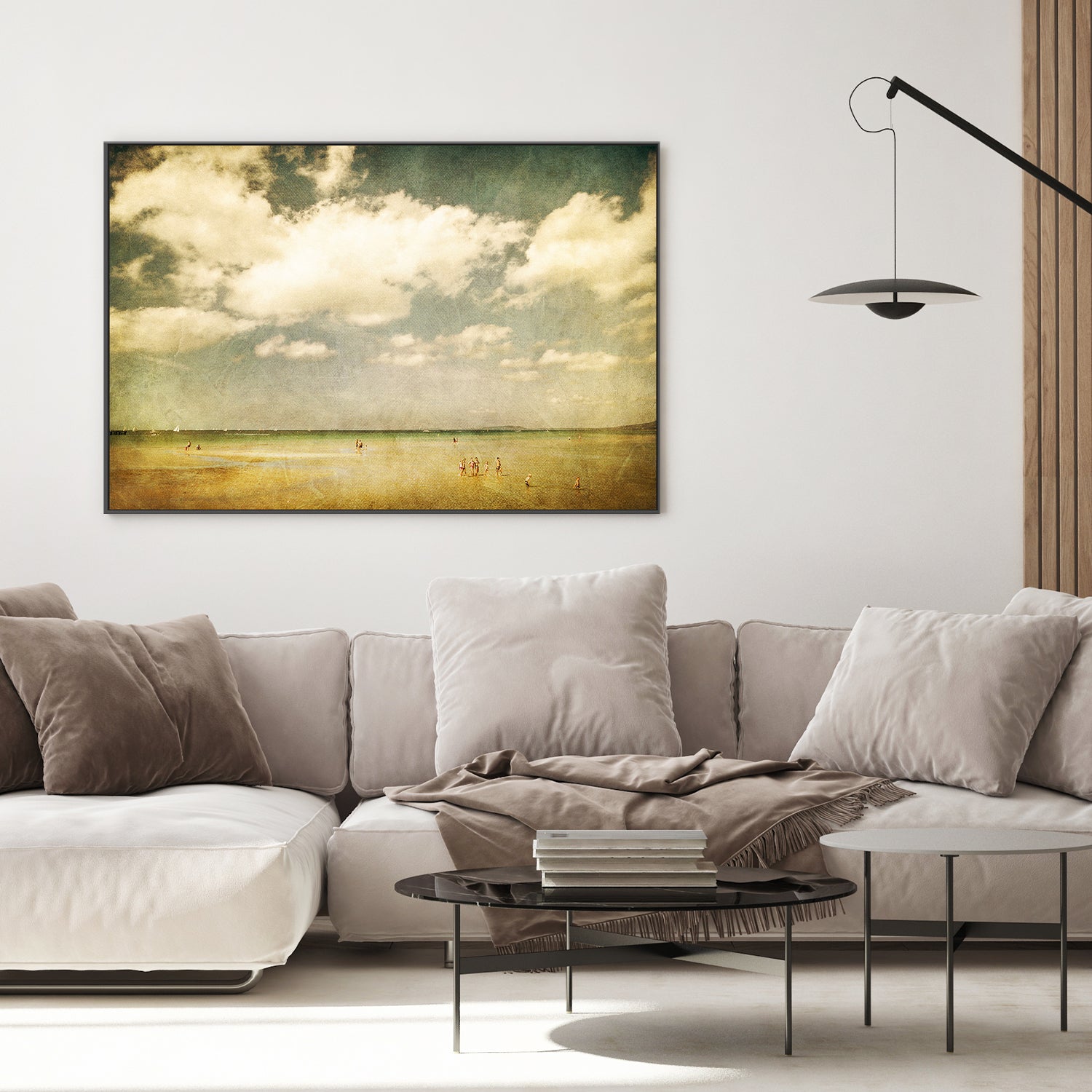 wall-art-print-canvas-poster-framed-Summer Beach Scene with People Playing in Water, Summertide , By Andrew Paranavitana-3