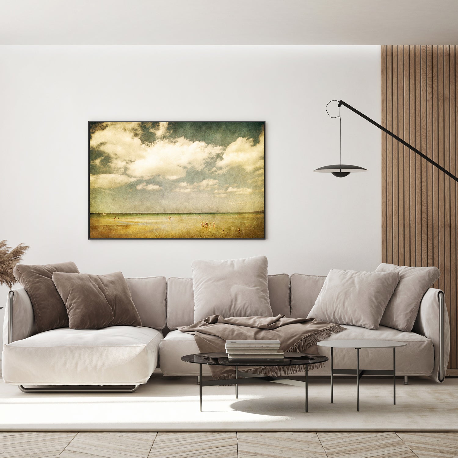 wall-art-print-canvas-poster-framed-Summer Beach Scene with People Playing in Water, Summertide , By Andrew Paranavitana-8