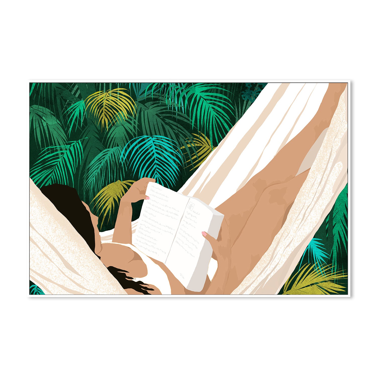 wall-art-print-canvas-poster-framed-Summer Hammock Reading-5