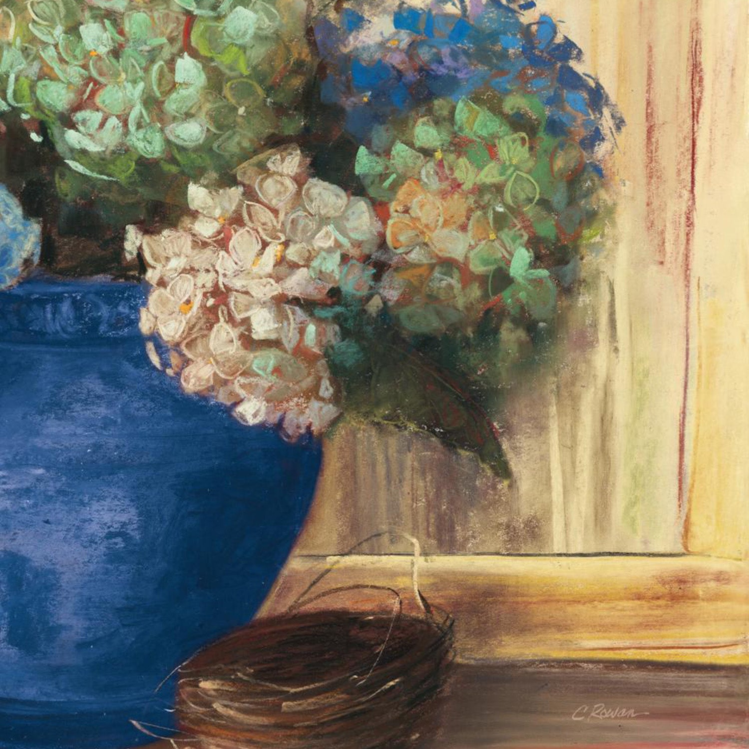 wall-art-print-canvas-poster-framed-Summer Hydrangea Blue Pot-11