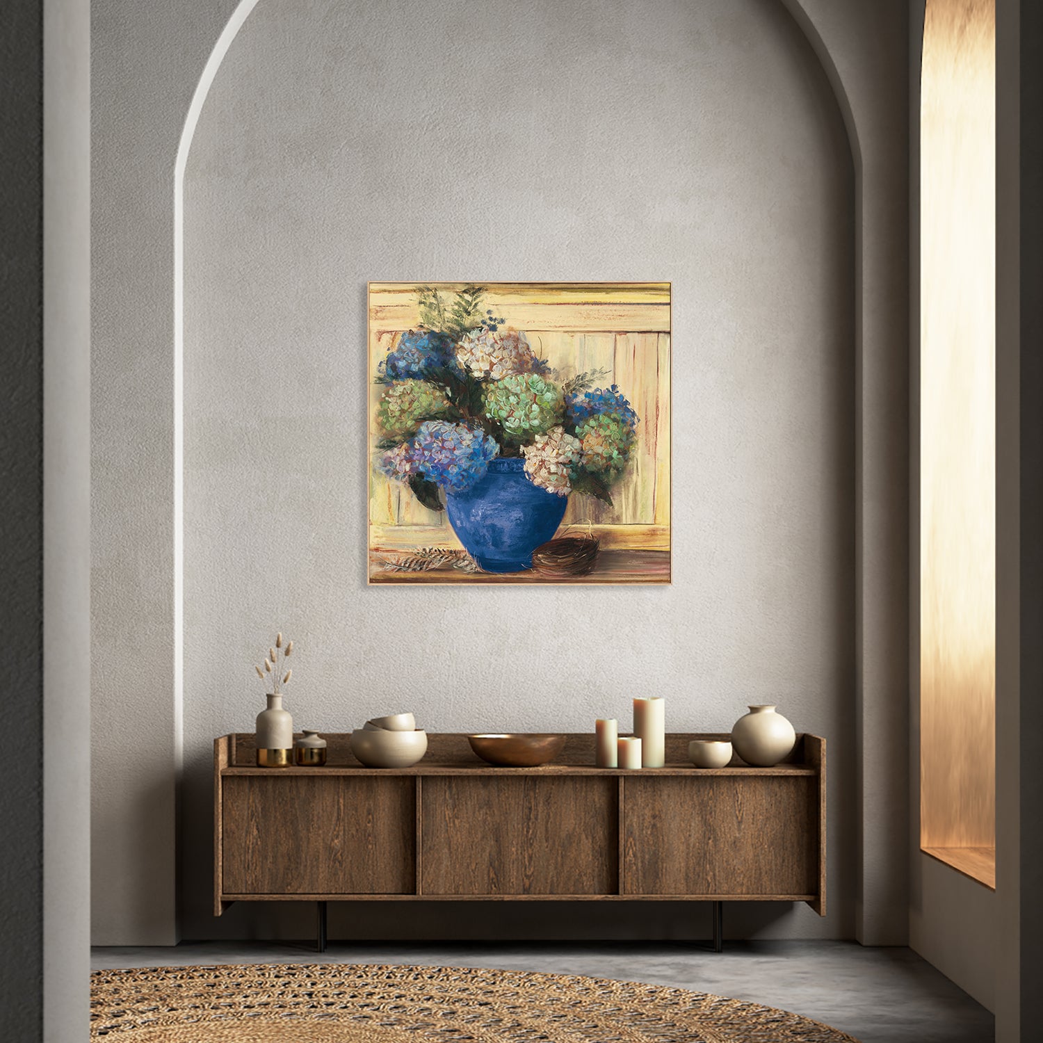 wall-art-print-canvas-poster-framed-Summer Hydrangea Blue Pot-8