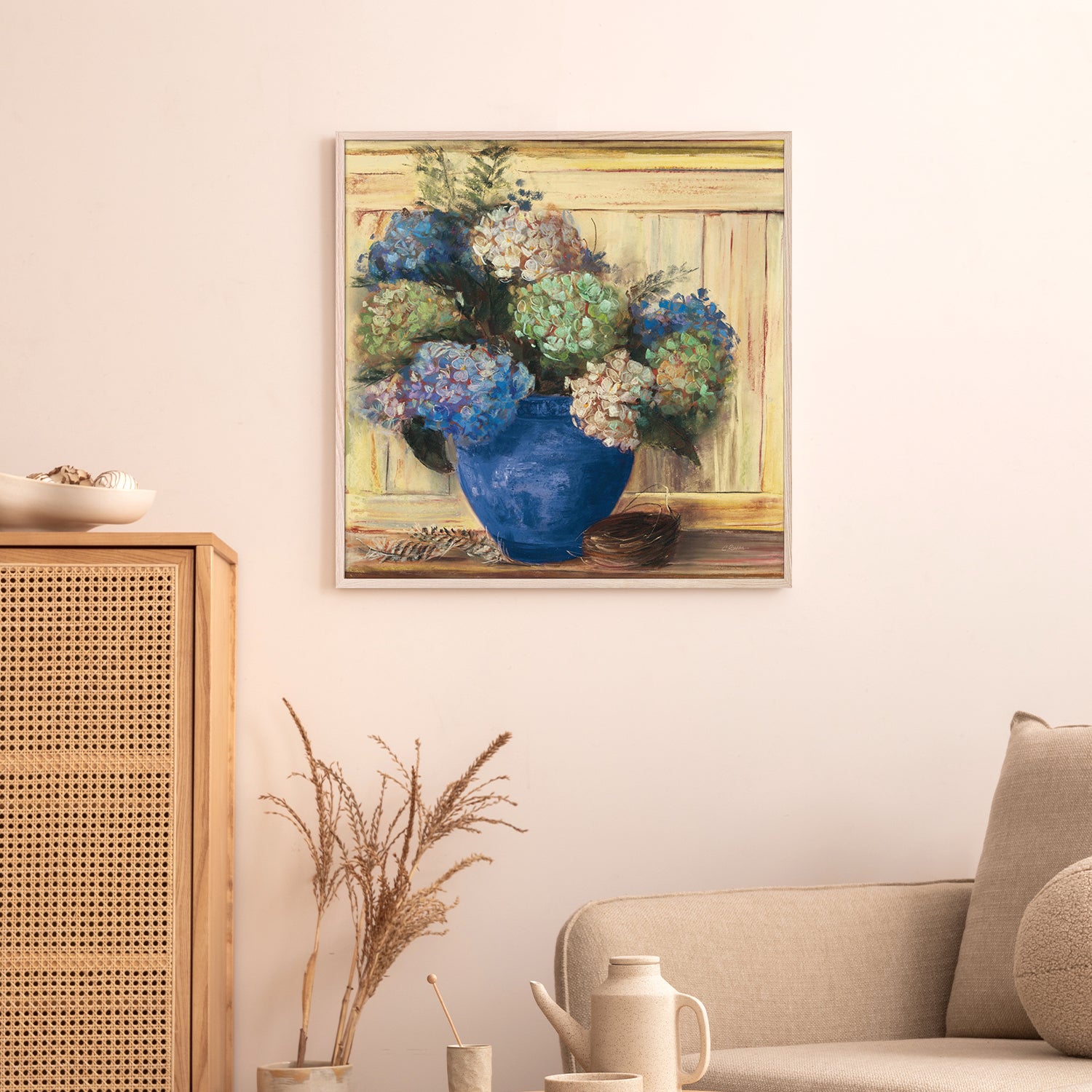 wall-art-print-canvas-poster-framed-Summer Hydrangea Blue Pot-9