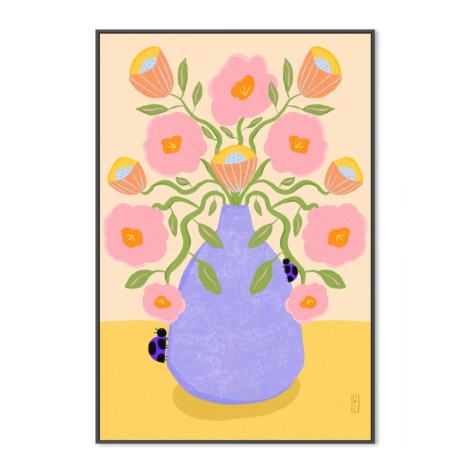 wall-art-print-canvas-poster-framed-Summer Retro Florals-3