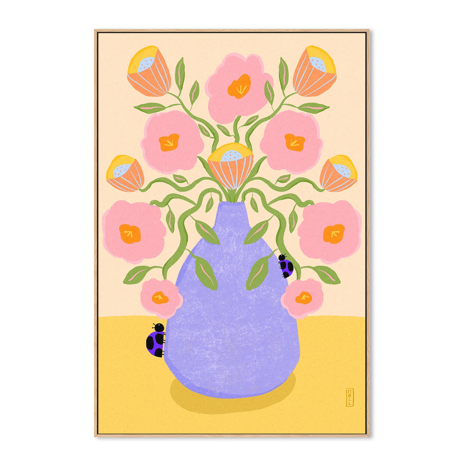 wall-art-print-canvas-poster-framed-Summer Retro Florals-4