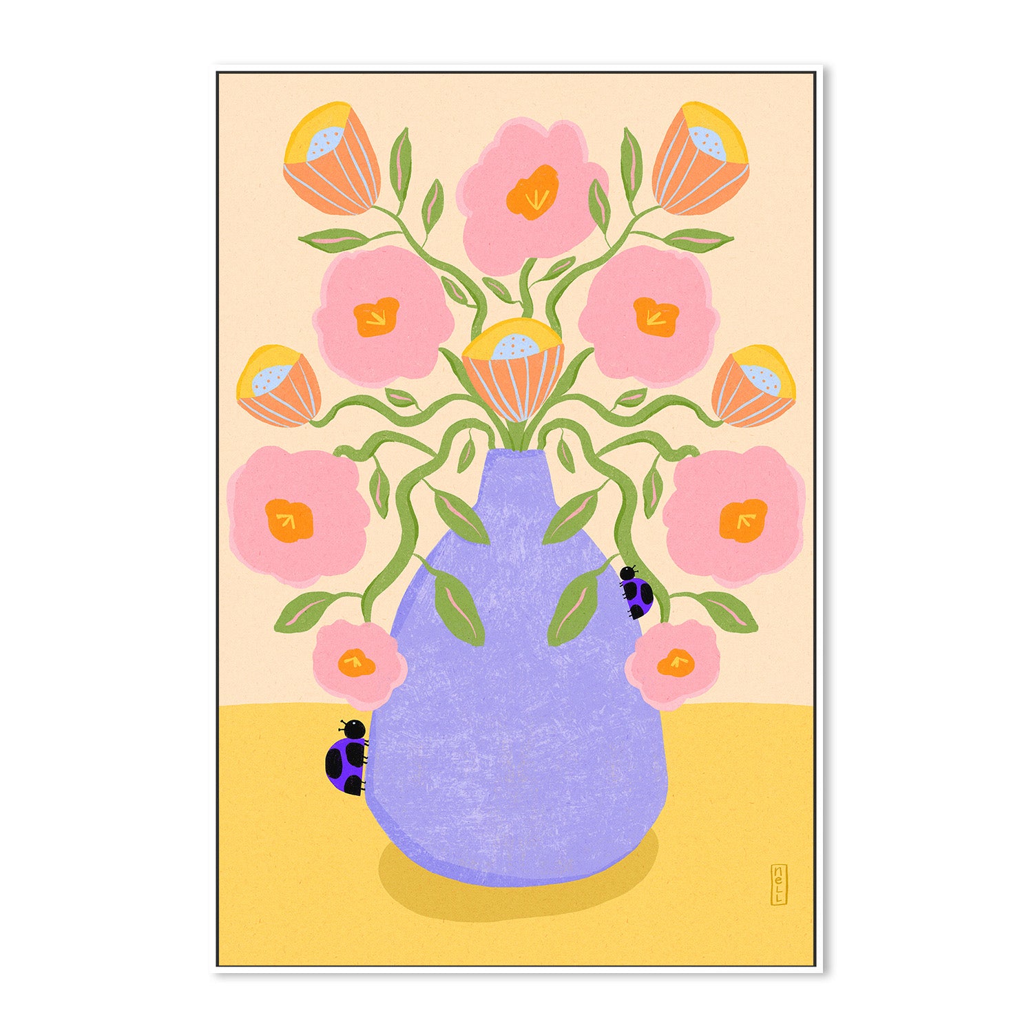 wall-art-print-canvas-poster-framed-Summer Retro Florals-5