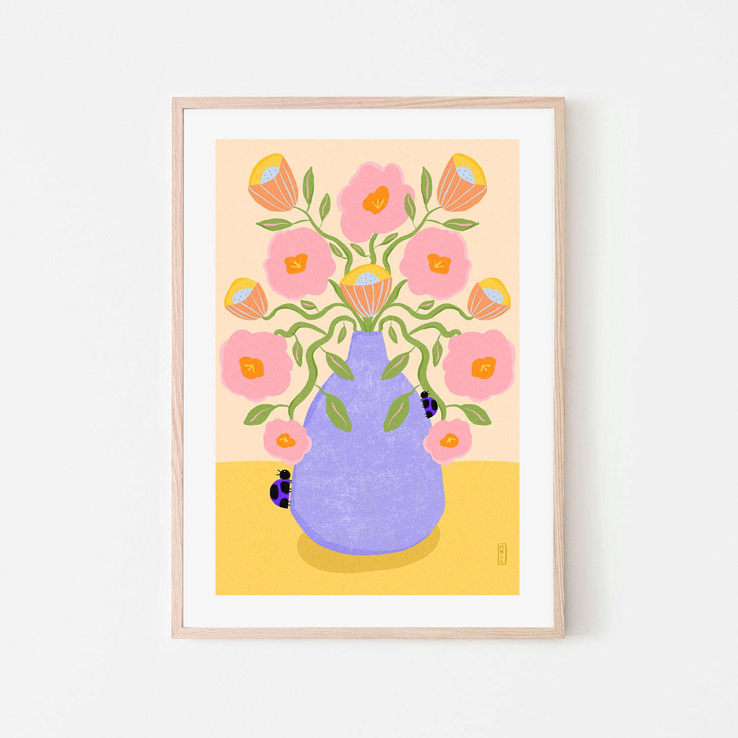 wall-art-print-canvas-poster-framed-Summer Retro Florals-6