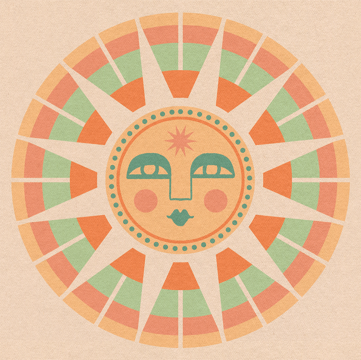 wall-art-print-canvas-poster-framed-Sun Face , By Cai & Jo-1
