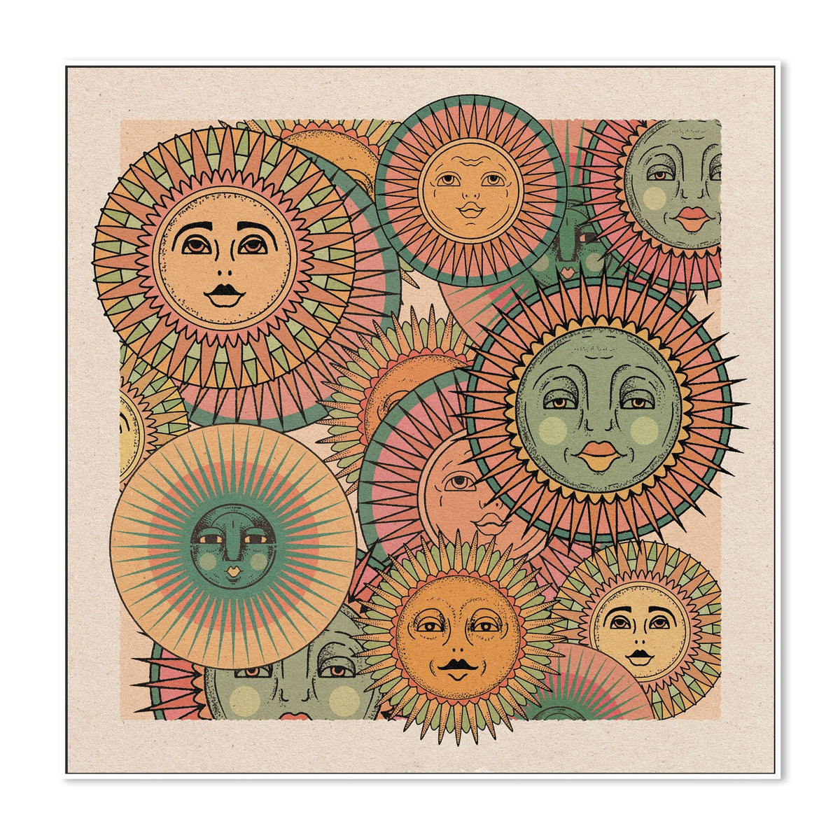 wall-art-print-canvas-poster-framed-Sun Faces , By Cai & Jo-5