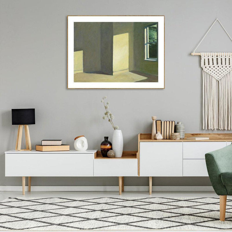 wall-art-print-canvas-poster-framed-Sun In An Empty Room, By Edward Hopper-by-Gioia Wall Art-Gioia Wall Art