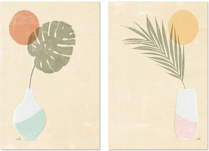 wall-art-print-canvas-poster-framed-Sun Palm, Style A & B, Set Of 2 , By Moira Hershey-GIOIA-WALL-ART