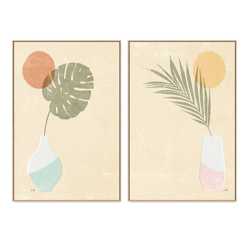 wall-art-print-canvas-poster-framed-Sun Palm, Style A & B, Set Of 2 , By Moira Hershey-GIOIA-WALL-ART