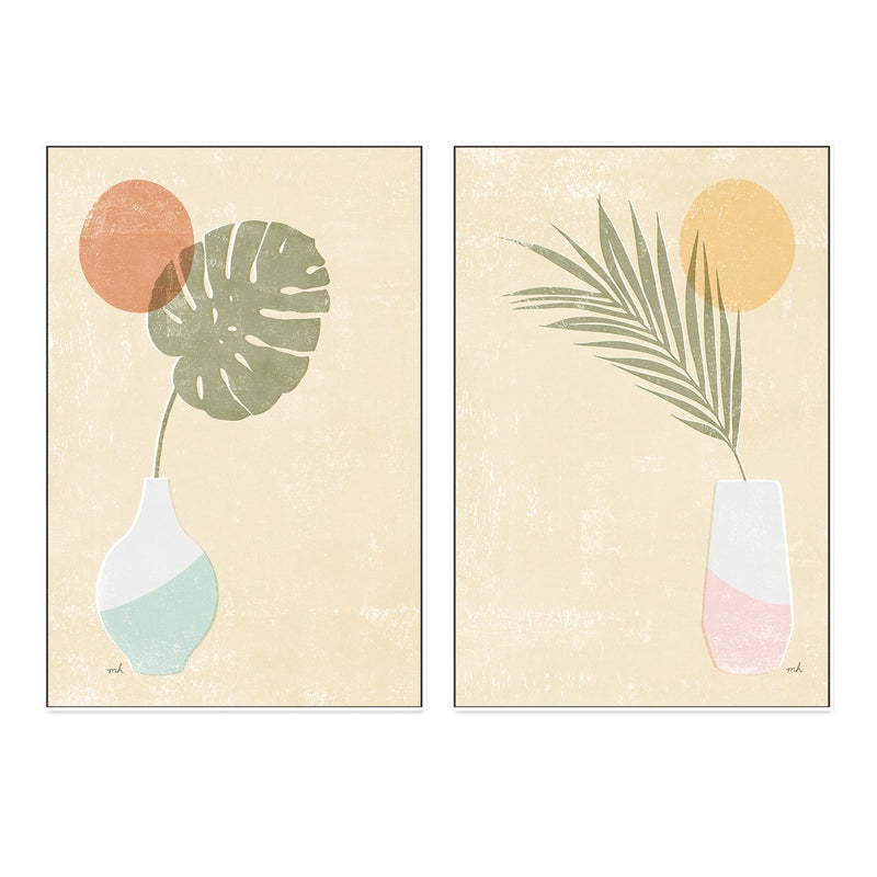 wall-art-print-canvas-poster-framed-Sun Palm, Style A & B, Set Of 2 , By Moira Hershey-GIOIA-WALL-ART