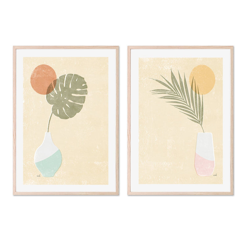 wall-art-print-canvas-poster-framed-Sun Palm, Style A & B, Set Of 2 , By Moira Hershey-GIOIA-WALL-ART
