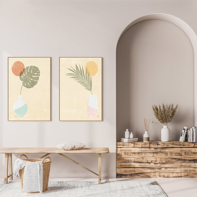 wall-art-print-canvas-poster-framed-Sun Palm, Style A & B, Set Of 2 , By Moira Hershey-GIOIA-WALL-ART